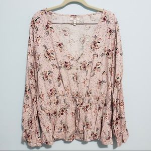 NWOT Maurice’s XXL Pink Floral Blouse